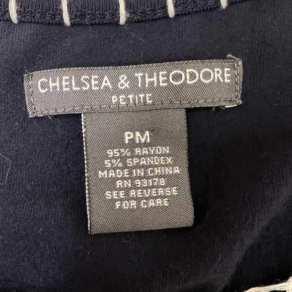 Chelsea & Theodore DressWoman’s Petite Medium Dark Blue Floral Embroidery - Picture 16 of 16